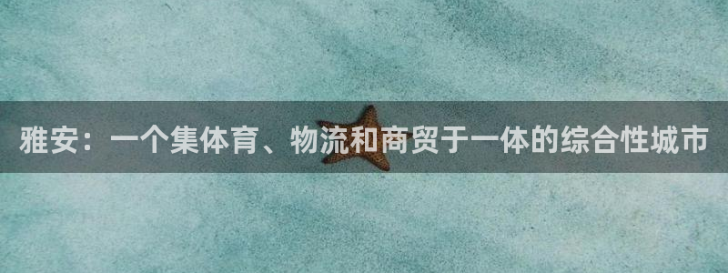 意昂4代理：雅安：一个集体育、物流和商贸于一体的综合