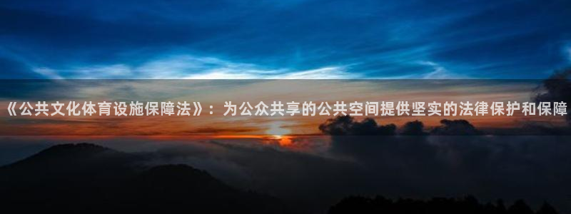 意昂4五金厂：《公共文化体育设施保障法》：为公众共享